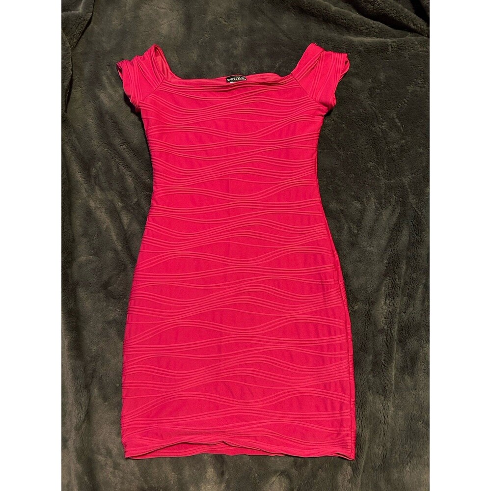 Y2K Wet Seal Hot Pink Midi Dress Size M